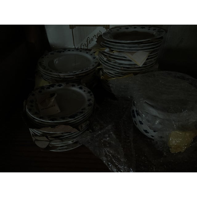 New 1980s 58 Pieces European Dinner Set Diamond Shape Rim With Bleu Decoration by Rosenthal For Sale - Image 17 of 18