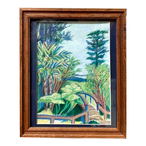 Contemporary Framed Original Plein Aire Painting, "At the Park", Study