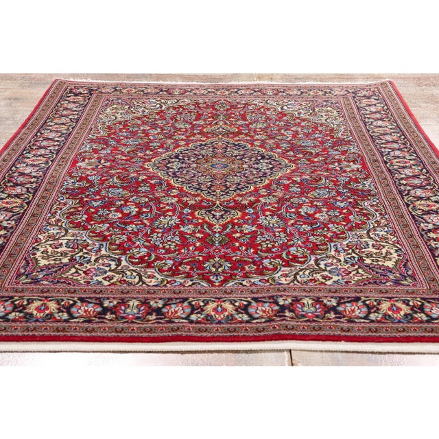 Vintage Persian Qum Rug, 04'07 X 06'10 For Sale - Image 9 of 10