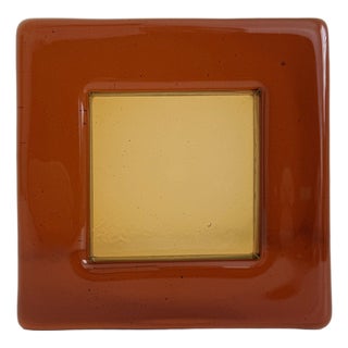 1970s Blenko Block Glass Ashtray/Catchall, Attributed For Sale