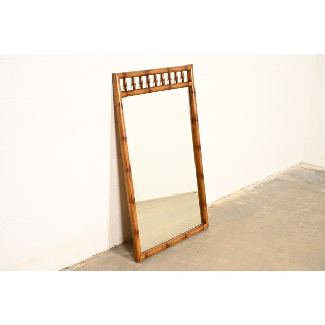 Thomasville Thomasville Hollywood Regency Faux Bamboo Framed Wall Mirror, Circa 1960s For Sale - Image 4 of 11