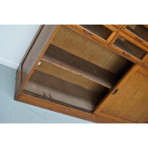 Large English Haberdashery Shop Cabinet with Glass Fronted Drawers, 1920s For Sale - Image 15 of 18