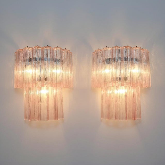 1990s Vintage Murano Glass Tube Wall Sconces, 1990s, Set of 2 For Sale - Image 5 of 13
