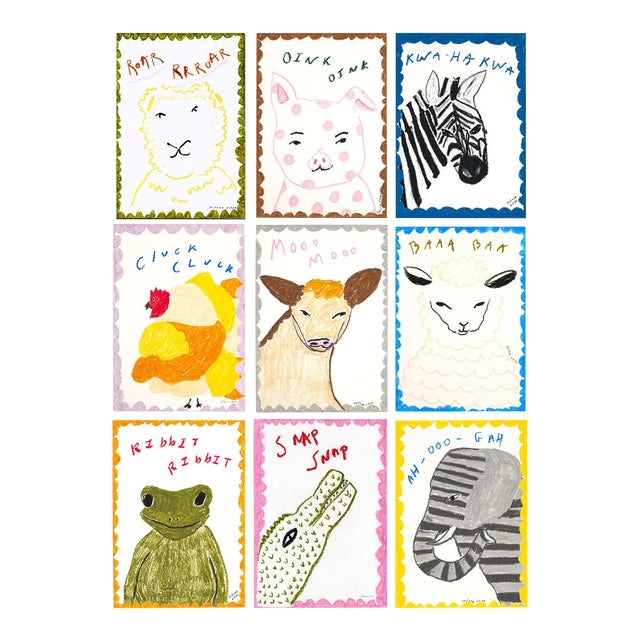 Baby Animals by Tatiana Alida - Set of 9 A4 Prints For Sale