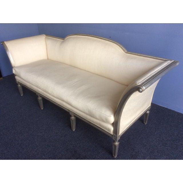 Silvered Hollywood Regency Style Sofa | Chairish