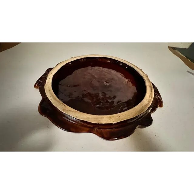 Green and Brown Color Serving Tray in Ceramic, France, 1970s For Sale - Image 6 of 8