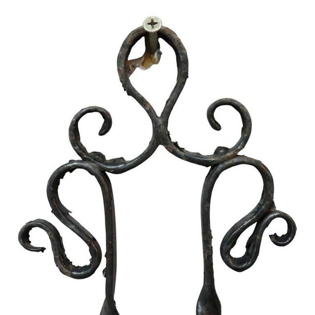 Metal Figural Cherub Wrought Iron Hanging Garden Planter C1920 For Sale - Image 7 of 7