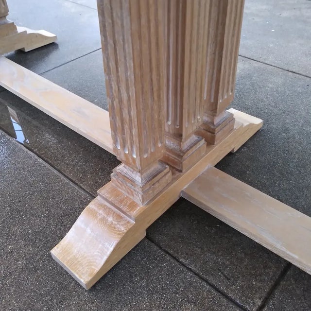 1980s Vintage Bleach Oak Wood Large Table Chairish