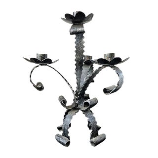 Wrought Iron Candleholder, 1950s For Sale