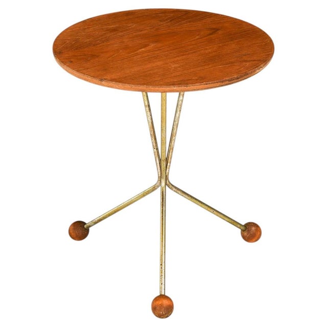 1950s Bord På Burk Side Table in Brass, Teak and Metal from Alberts, 1950s For Sale - Image 5 of 5
