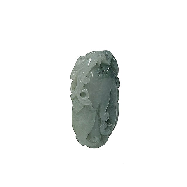 Jade Natural Jade Stone Carved Buddha Hand Display Pendant Art For Sale - Image 8 of 8
