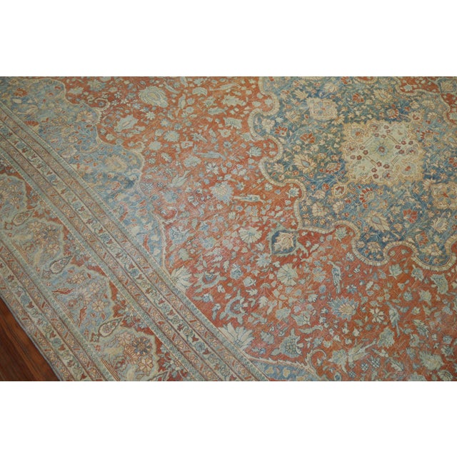 Textile Zabihi Collection 19th Century Antique Mohtasham Kashan Room size Rug For Sale - Image 7 of 12