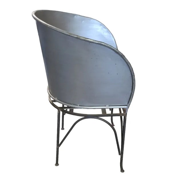 Modern Vintage Custom Made Welded Wrought Iron Chair For Sale - Image 3 of 10