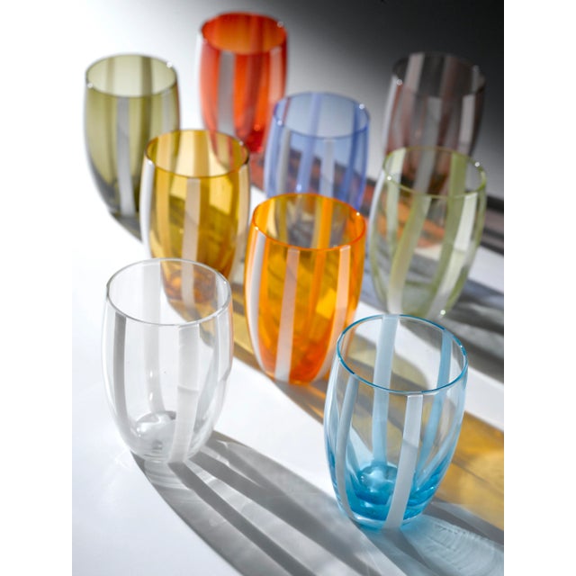2020s Zafferano Gessato Tumbler in Apple Green - Set of 6 For Sale - Image 5 of 6