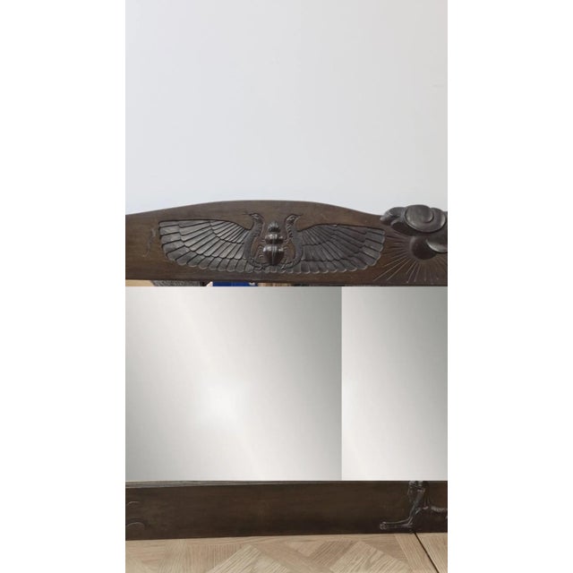 1920s Art Deco Egyptian Revival Walnut Mirrors, 1920, Set of 2 For Sale - Image 5 of 16