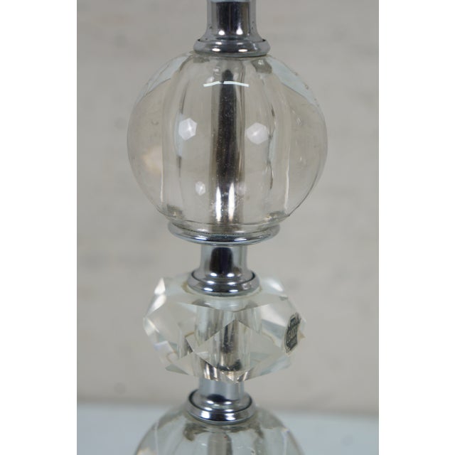 Mid 20th Century Mid 20th Century Hollywood Regency Stacked Crystal Prism Vanity Boudoir Lamps 11" For Sale - Image 5 of 13