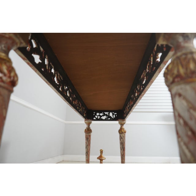 French Louis XVI Mirror Top Carved Console Table For Sale - Image 14 of 14