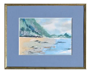 Maryann Stow Florida Coast Watercolor Landscape circa 1980