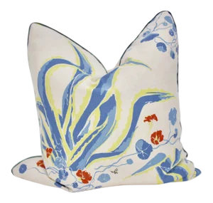 Lake August "Agave Americana" 24" Square Hand Blocked Linen Pillow