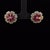 3.12 Carat Ruby and 1.15 Carat Diamond Geometric Flower 18k Gold Earring, A Pair For Sale - Image 12 of 15