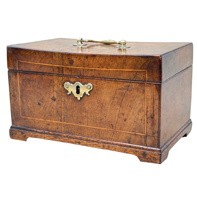 Georgian Walnut Rectangular Tea Caddy, 18th Century For Sale - Image 15 of 15