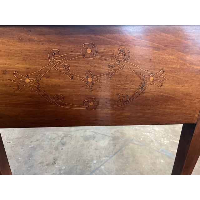 Italian Neoclassical Inlaid Walnut Writing Desk For Sale - Image 12 of 18
