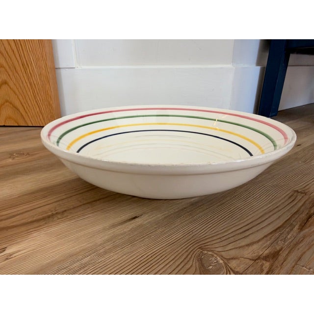 Vintage Hand Painted Ceramic Pasta Bowl For Sale - Image 4 of 4