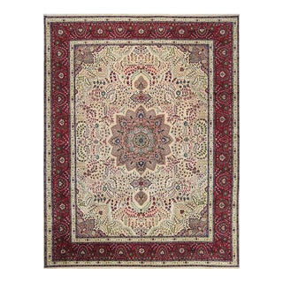1970s Old Persian Tabriz Masterpiece Rug 9’9″ X 12’9″ For Sale