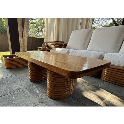 Large Rare Lot - Vintage Paul Frankl by Kane Kraft Pretzel Rattan Six-Strand 7-Piece Set! For Sale - Image 13 of 18