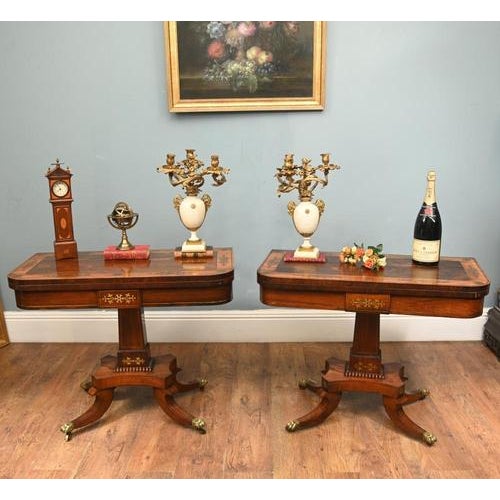 Antique Regency Card Tables, 1810, Set of 2 For Sale - Image 10 of 10