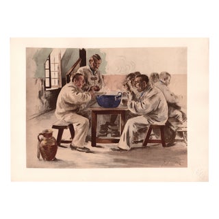 J. Baseilhac, La Soupe à la Chambrée, 1898, Lithograph For Sale