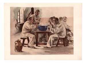 J. Baseilhac, La Soupe à la Chambrée, 1898, Lithograph