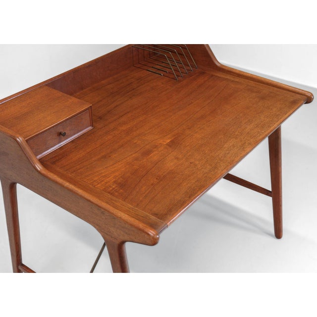 Brown Small Teak Desk by Svend Age Madsen for Knudsen & Son, 1950s For Sale - Image 8 of 17