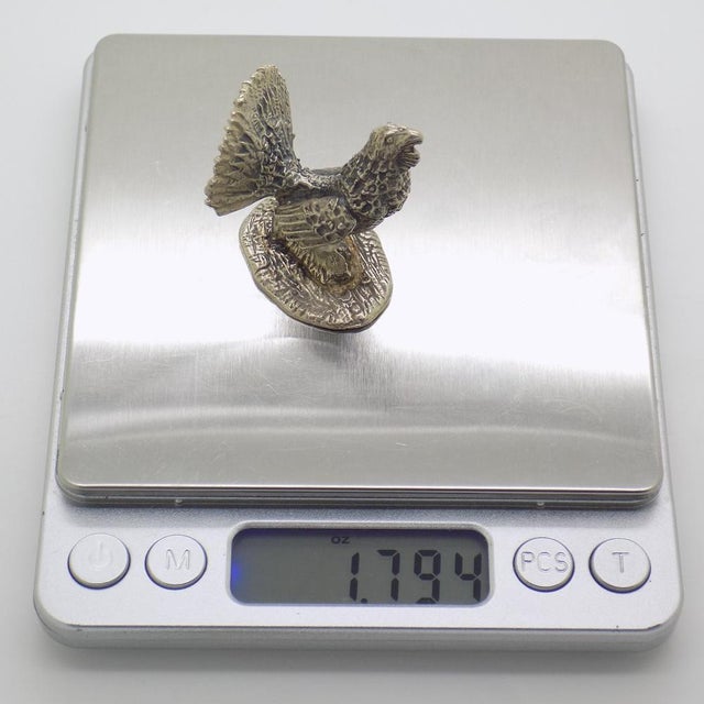 Vintage Italian Handmade Silver Turkey Figurine, 1950s For Sale - Image 10 of 12