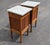 Wood Antique French Oak White Marble Top Bedside Cabinets - A Pair For Sale - Image 7 of 12