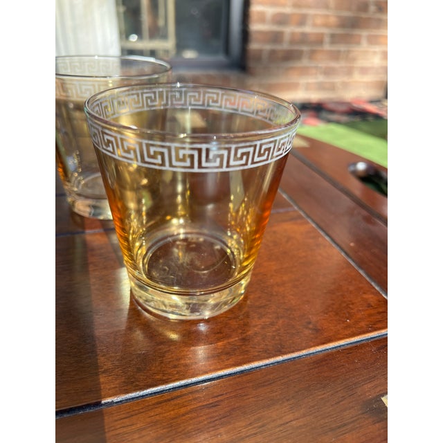 Vintage Mid-Century Modern Greek Key Glasses- Set of 3 For Sale - Image 4 of 4