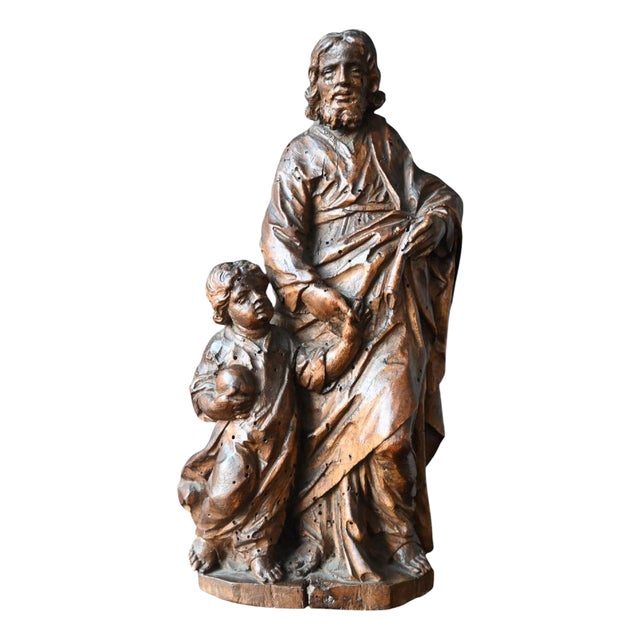 Antique Wooden Statue, 1600s For Sale