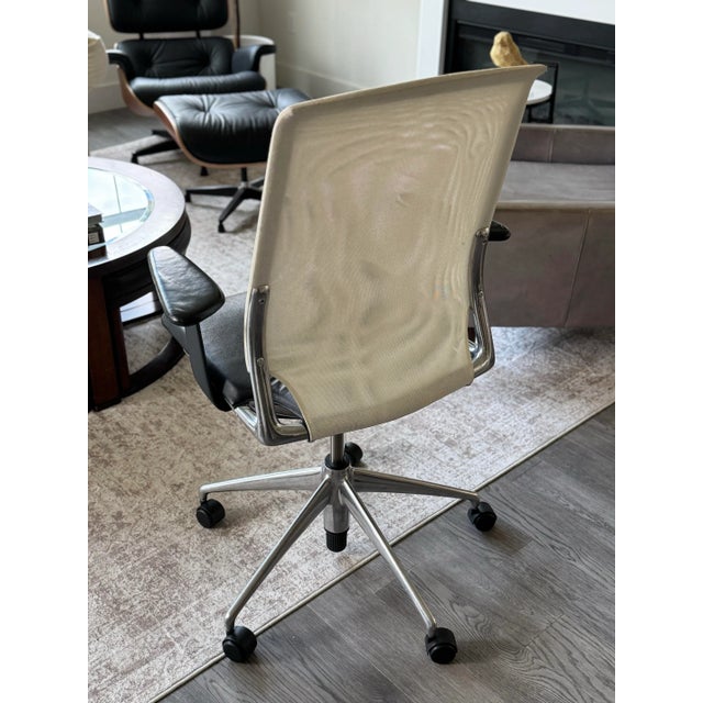 Vitra Vitra Meda Swivel Leather & Mesh Chair For Sale - Image 4 of 7