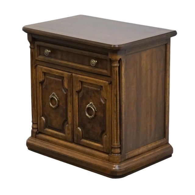 Drexel Drexel Heritage Cameo Collection Burled Walnut Italian Neoclassical Tuscan Style 25" Cabinet Nightstand 002-630 For Sale - Image 4 of 15