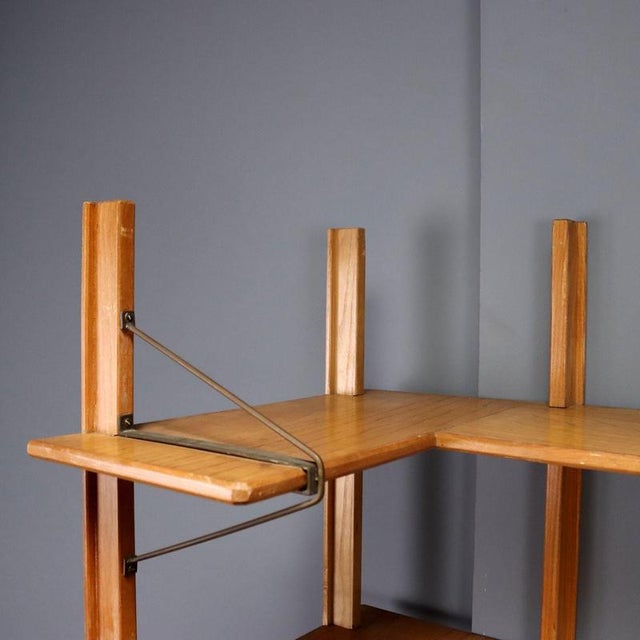 Wood Vintage Wooden Corner Bookshelf, 1960s For Sale - Image 7 of 9