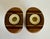 Brown 1970s Organic Modern Wood Salt & Pepper Shakers With Striped Inlay For Sale - Image 8 of 8