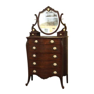 20th Century Queen Anne Mahogany Tall Dresser For Sale
