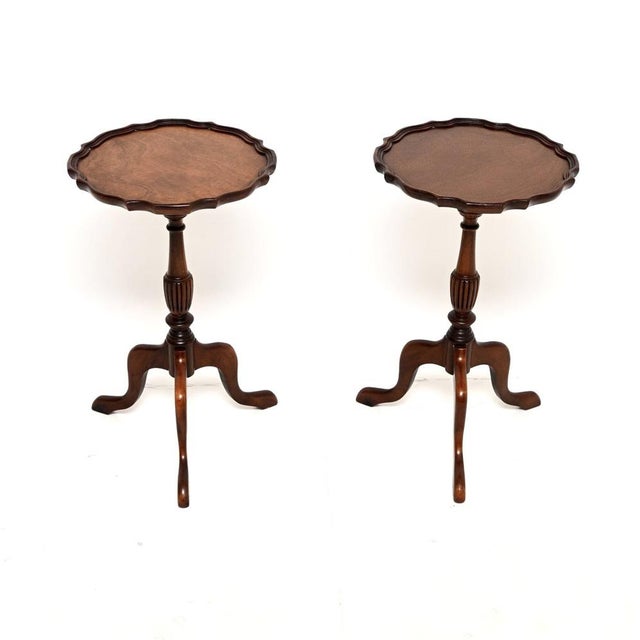 Brown Antique Walnut Wine Tables, 1930s, Set of 2 For Sale - Image 8 of 8