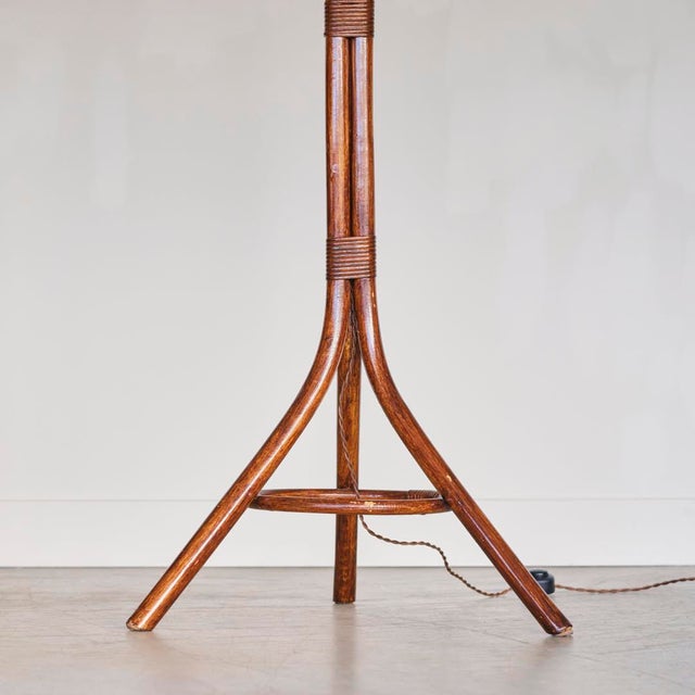 1960s 1960s French Rattan Orb Floor Lamp For Sale - Image 5 of 10