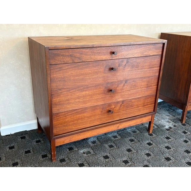 Wood Vintage Mid-Century Modern Walnut Chest of Drawers For Sale - Image 7 of 13