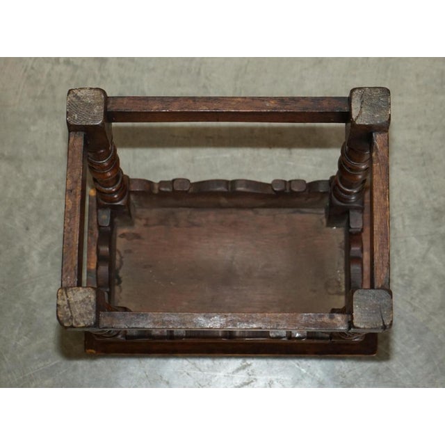 18th Century English Oak Jointed Stool or Side End Table, 1760s For Sale - Image 15 of 18