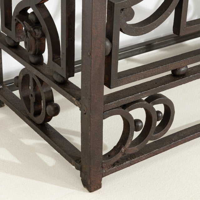 Neoclassical Neoclassical Wrought Iron Console With Belgian Bluestone For Sale - Image 3 of 10