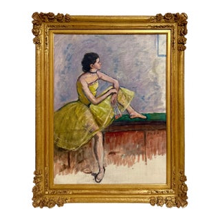 Louis Kronberg, Post Impressionist Ballet Dancer Oil Painting Louis Kronberg French Ballerina For Sale