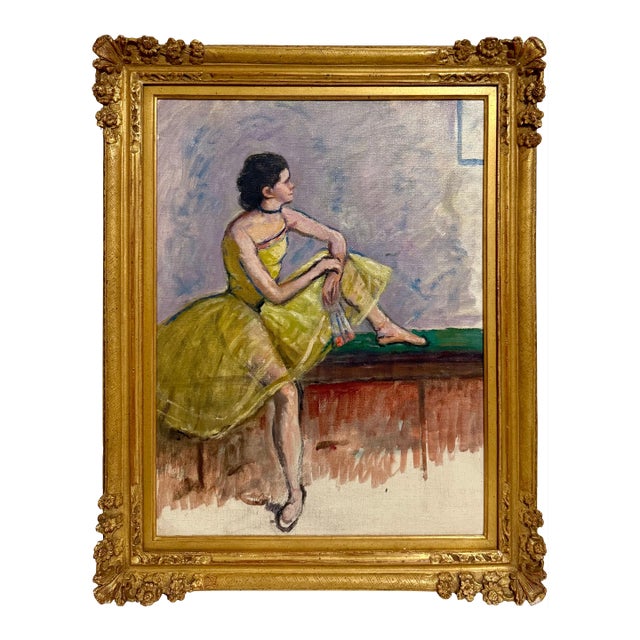 Louis Kronberg, Post Impressionist Ballet Dancer Oil Painting Louis Kronberg French Ballerina For Sale