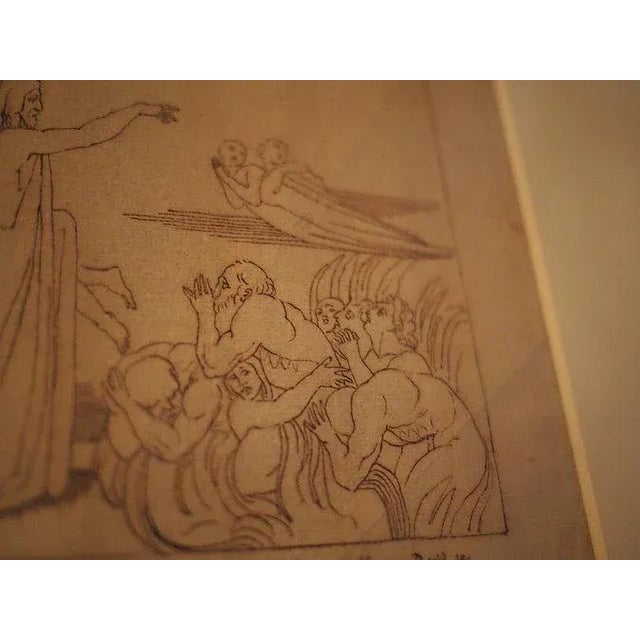Early 19th Century Dante's Divine Comedy Pen and Ink Drawings After Flaxman, Framed - Set of 3 For Sale - Image 11 of 13